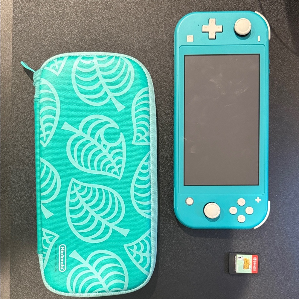 Nintendo Switch Lite - Teal With Carrying Case and Animal Crossing New Horizons